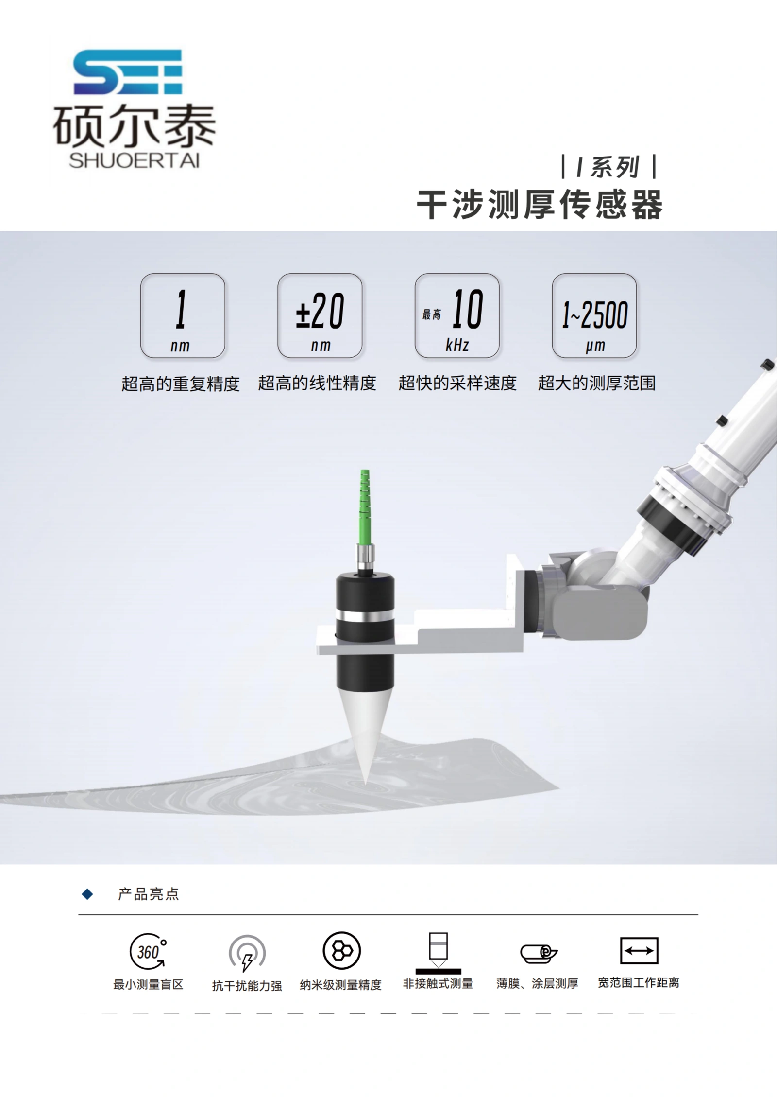 I系列分光干涉测厚传感器 选型表