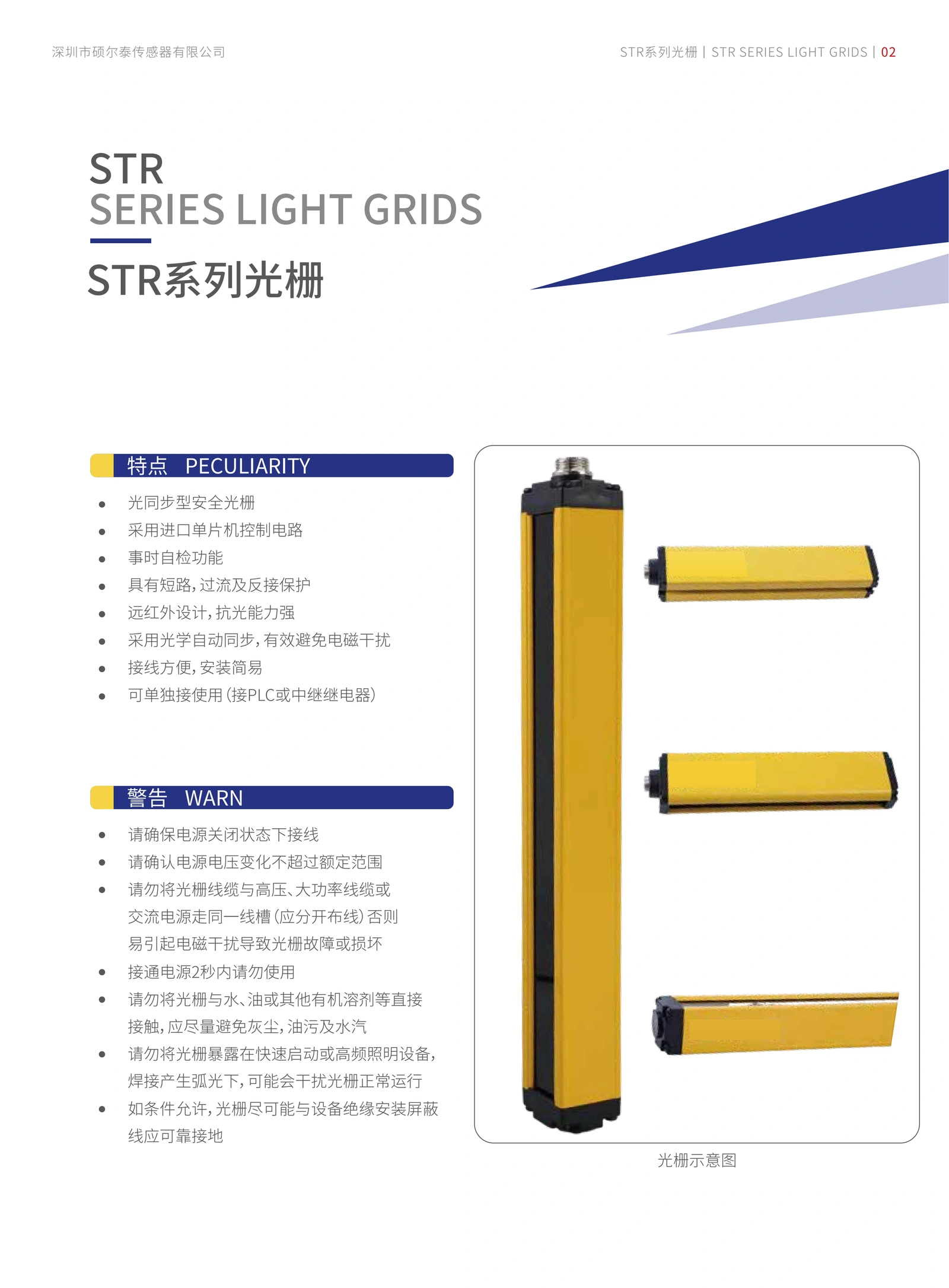 STR通用型安全光栅 产品参数表